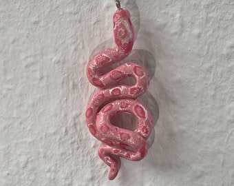 Aesthetic polymer clay snake necklace