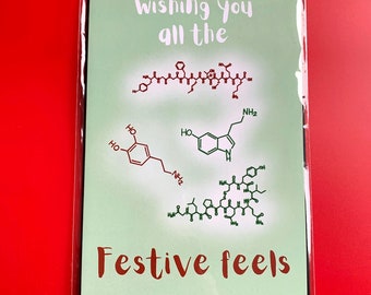 Wishing you all the festive feels hormone quirky chemistry christmas  science card