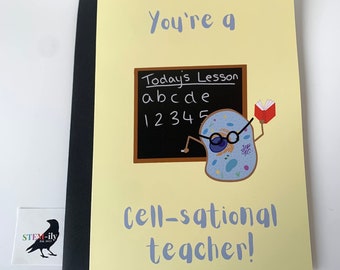 You're a cell-sational teacher cell biology science thank you card