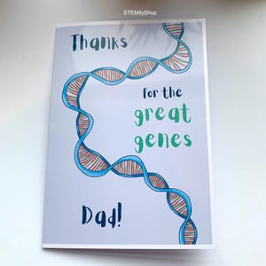 Gracias por los grandes genes papá ADN gen anatomía biología ciencia Tarjeta del Día del Padre