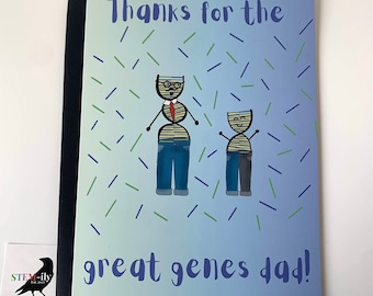Thanks for the great genes dad  anatomical biology greetings science card for Father's Day