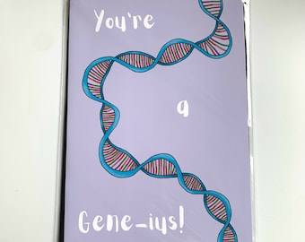 You're a gene-ius DNA gene anatomical biology science graduation congratulations card