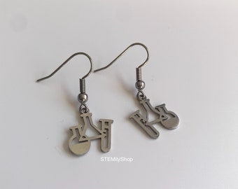 Science Flask Earrings: Stainless Steel Biology Chemistry on Surgical Steel