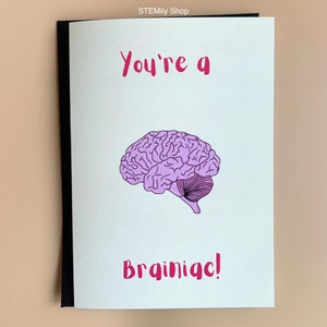 Je bent een hersenkraker hersenillustratie anatomische biologie wetenschap afstuderen gefeliciteerd kaart
