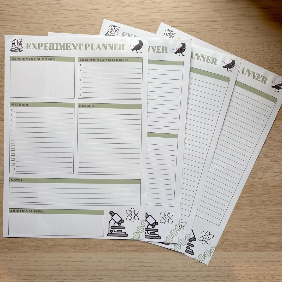 Science Experiment Planner A4 Printable Pages (digital Download) - Etsy