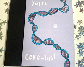 You're a gene-ius DNA gene anatomical biology science graduation congratulations card