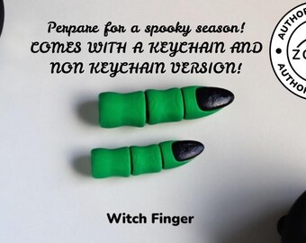 Groene heksenvinger-sleutelhanger, spookachtige Halloween-rekwisiet