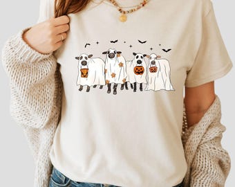 Halloween Ghost Cows Shirt: Spooky Farm Tee
