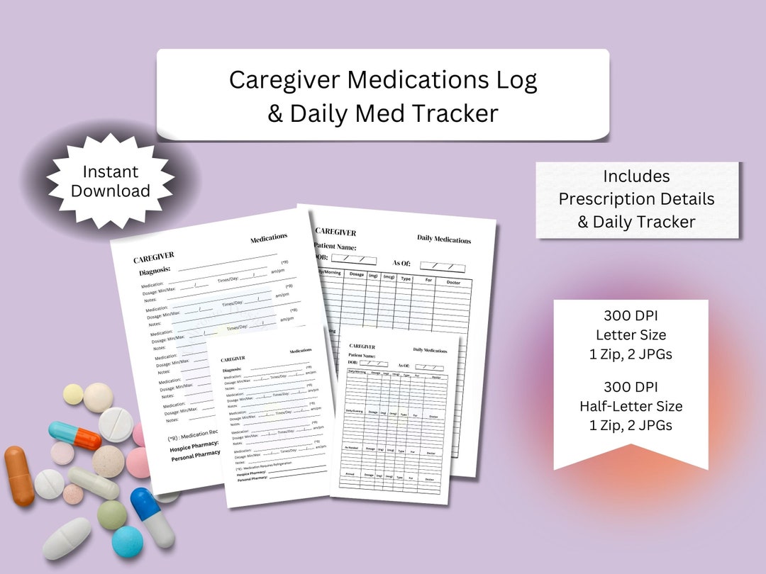 Caregiver Medication List, Caregiver Hospice Meds, Medications Lists ...