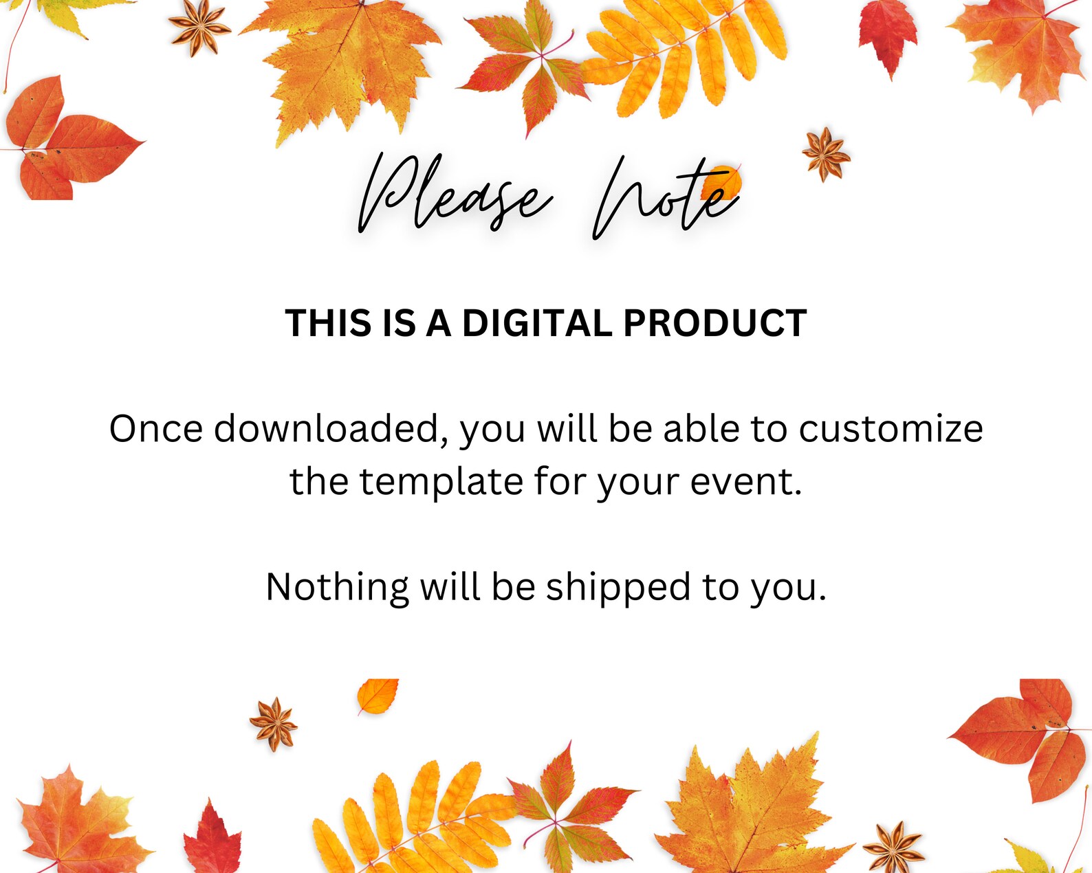 Digital Fall Wedding Invitation, Digital Wedding Invite, Rust Wedding ...