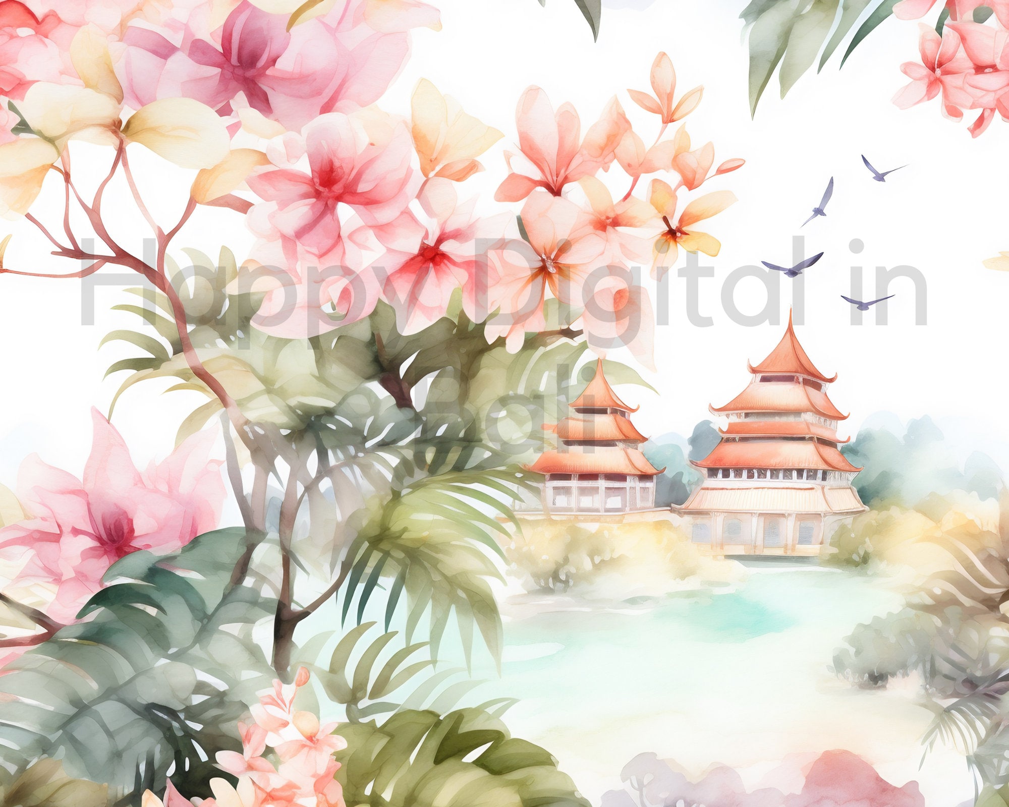 Bali Vibes - 10 Seamless Patterns, 12'x12', 300dpi -seamless Digital ...