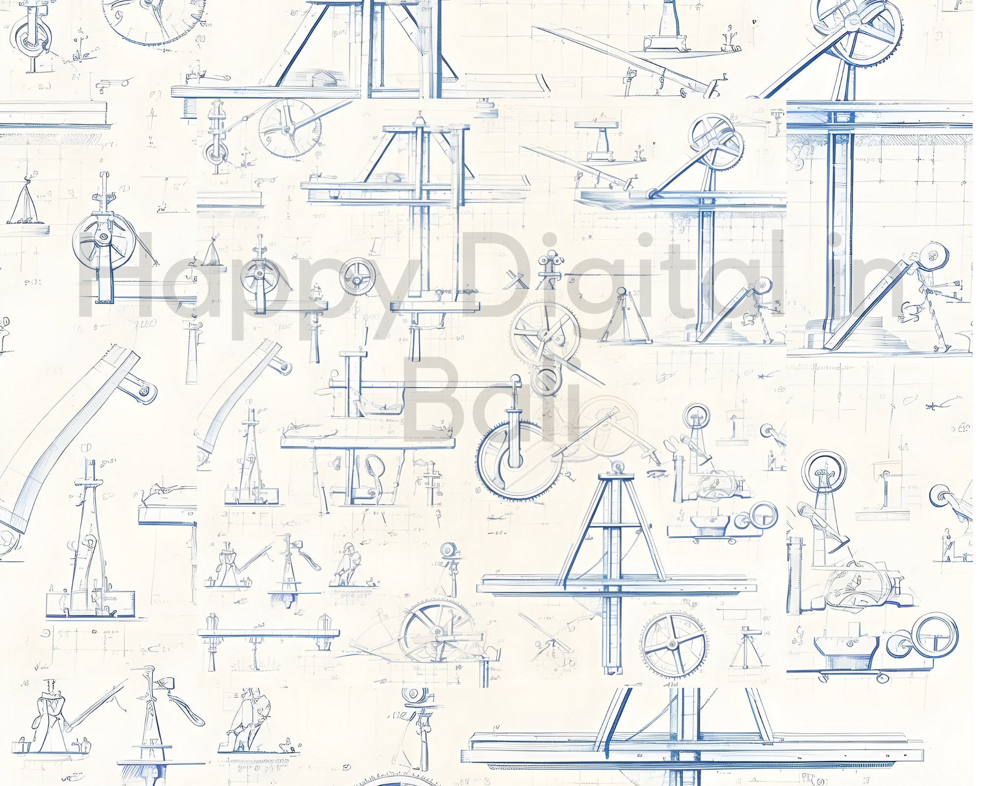 Patterns Process Blueprints Technical Blueprints - 10 Seamless Patterns. 12'x12', 300dpi - Seamless ...
