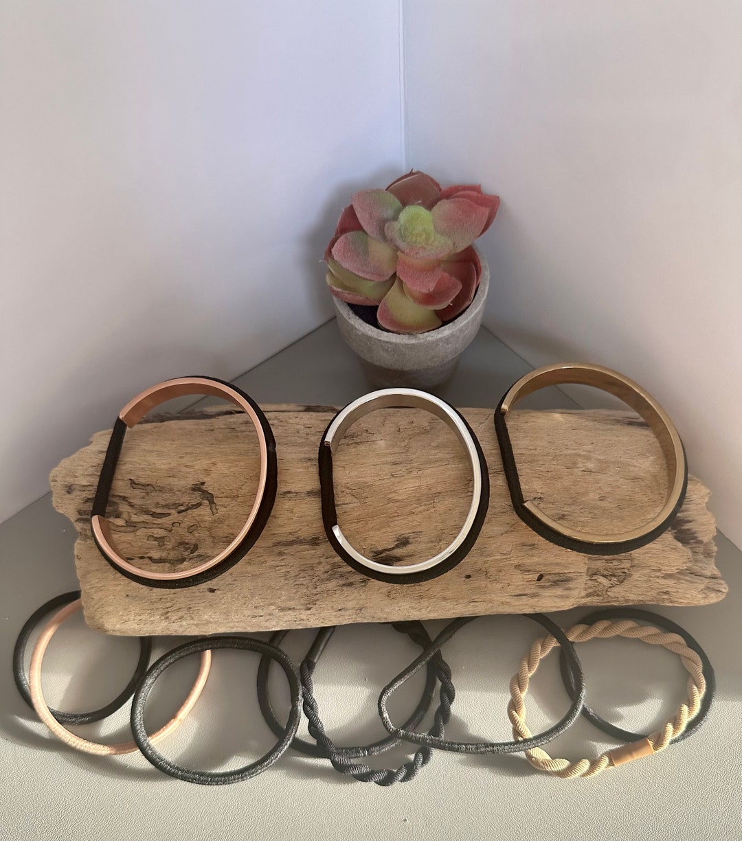 Hair Tie Bracelet Hair Tie Holder Bangle Elastic Hair Binder Holder ...