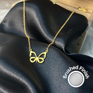 18K Gold Plated Butterfly Necklace, Butterfly Necklace, Minimalist Butterfly Necklace, Perfect Gift for Her, Gift For Mom