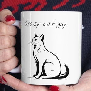 Purr-fectly Proud: 11oz Ceramic Coffee Mug for the Crazy Cat Guy!