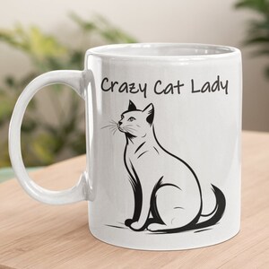 Purr-fectly Proud: 11oz Ceramic Coffee Mug for the Crazy Cat Lady!