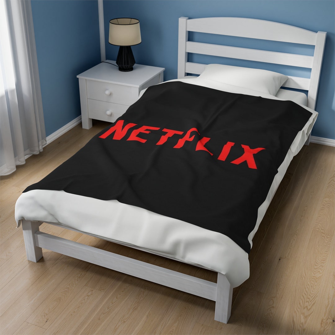 Velveteen Plush Blanket, Netflix Logo Blanket, Custom Netflix Throw