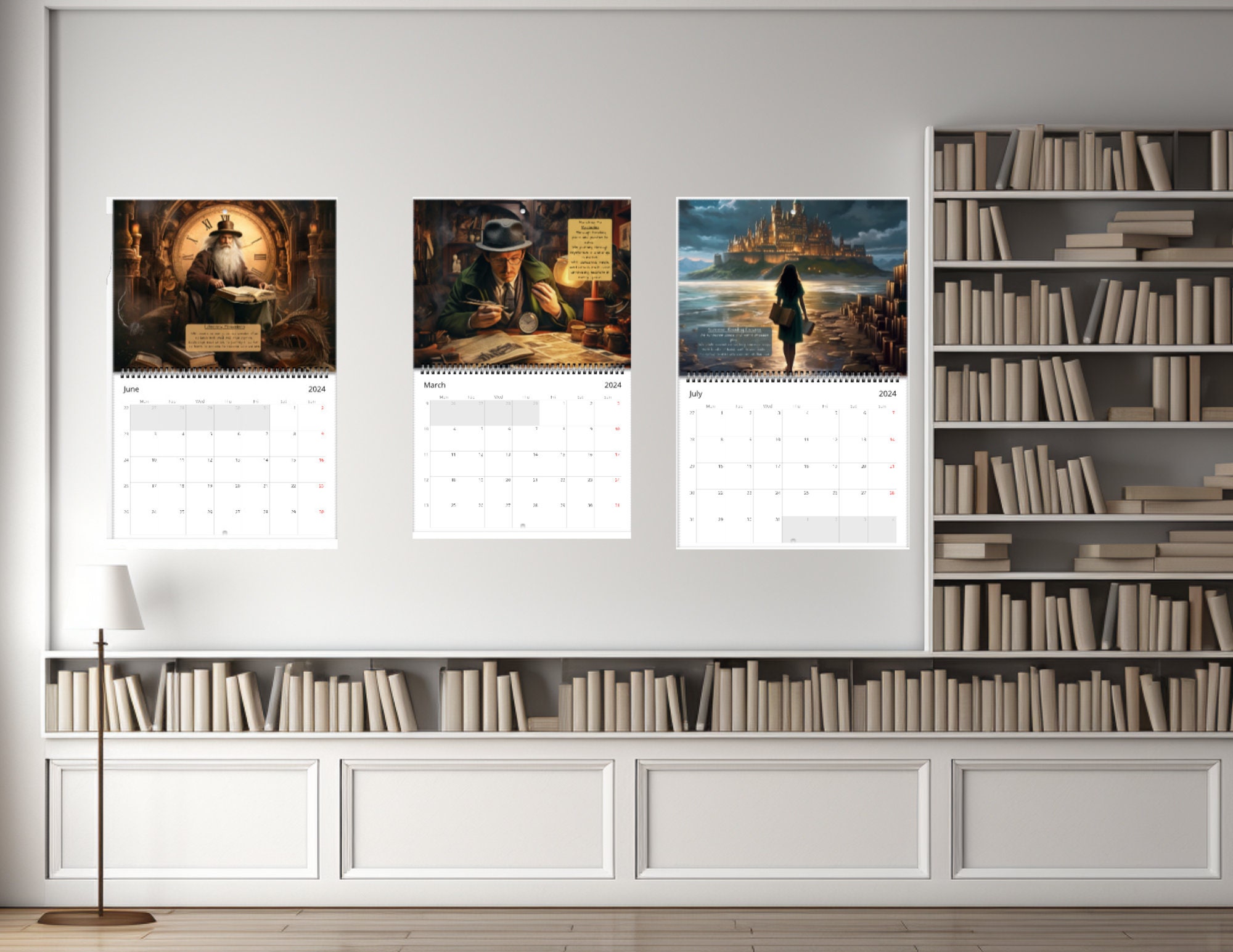 Bookworm Wall Calendar 2025, Librarian Calendar, Literature Calendar