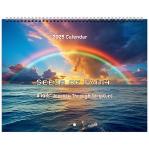 Kids Bible Verse Calendar 2025, Bible Verse Calendar, Seeds of Faith Wall Calendar, Christian Kids Calendar 2025, Seeds of Faith Calendar
