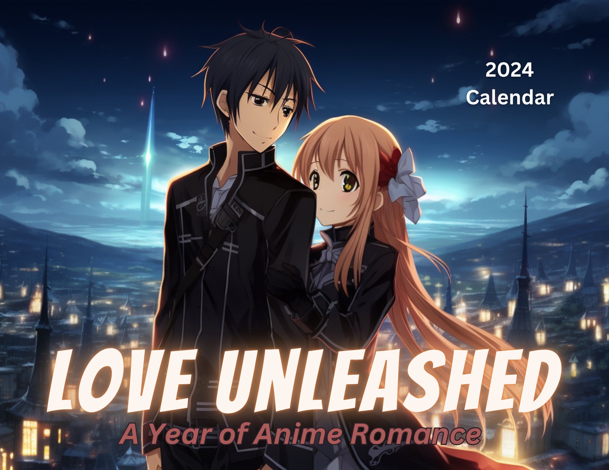 Calendrier anime 2024, calendrier manga personnalisé 2024, agenda HQ  personnalisé anime, art mural, affiche à accrocher au mur -  France