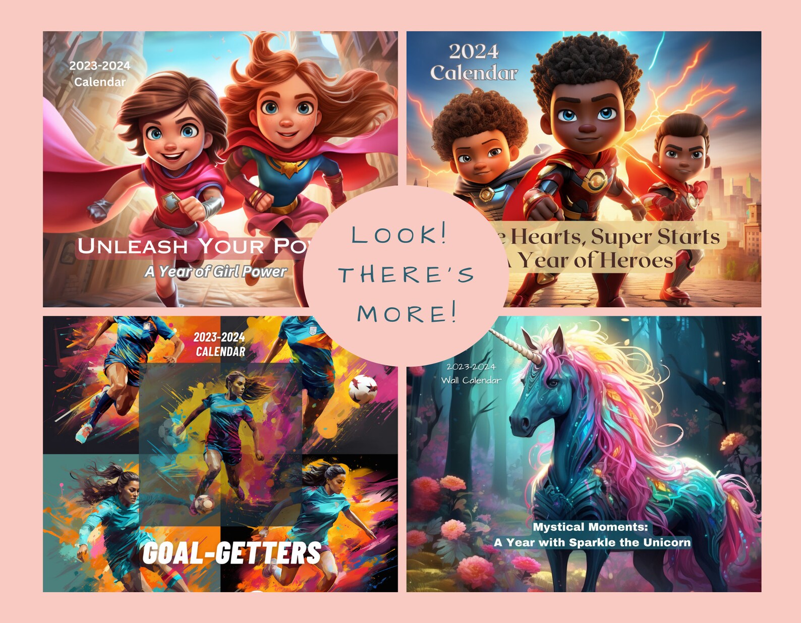 Girl Power Calendar 2024, Girls Wall Calendar, Superhero Calendar 2024