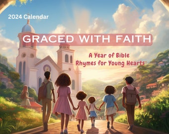 Bible Calendar for Kids 2024, Kids Bible Calendar, Christian Kids Gift, Bible Calendar 2024, Bible Wall Calendar, Kids Bible Verse Gift 2024