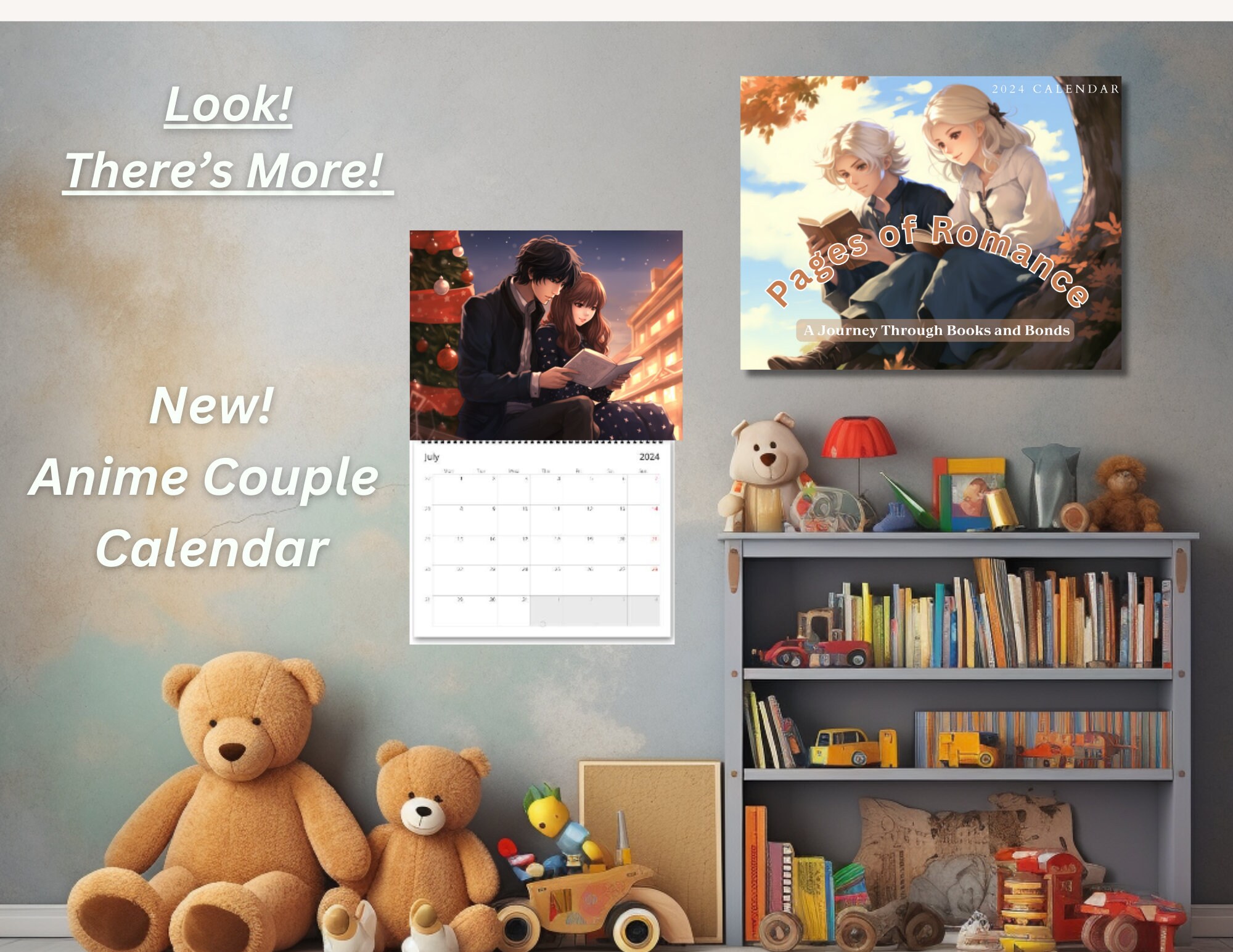 Anime Wall Calendar 2024 Anime Couples Calendar Anime Gifts Anime