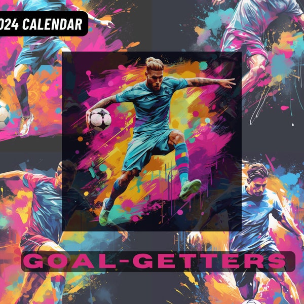 Soccer Sports Wall Calendar 2024, Soccer Sports Calendar, Boys Soccer Calendar, Sports Gifts, Soccer Daily,