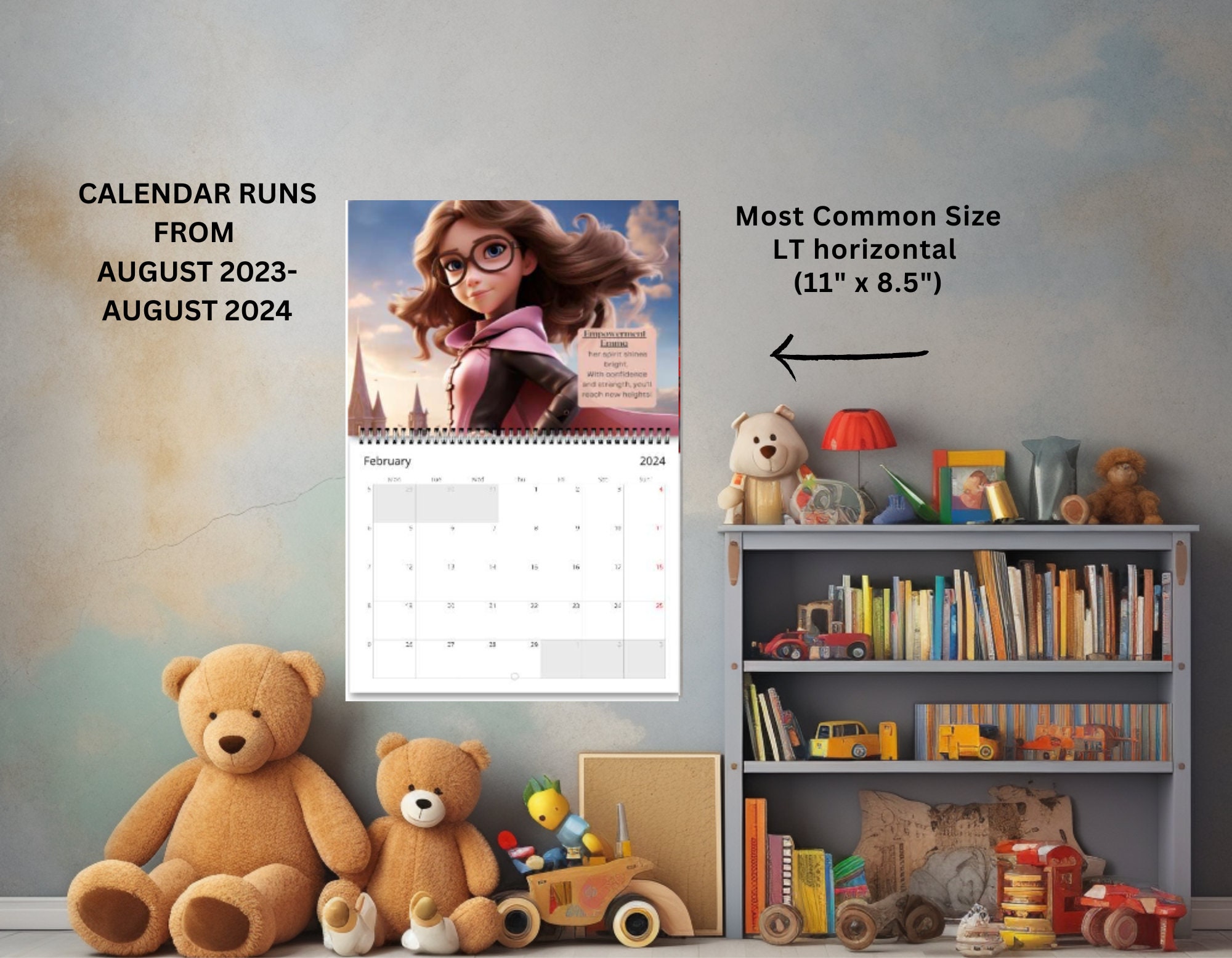 Girl Power Calendar 2024, Girls Wall Calendar, Superhero Calendar 2024