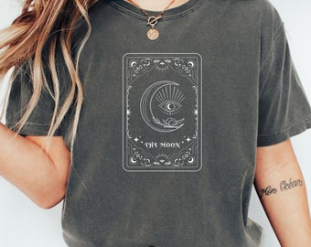 The Moon Tarot Card Shirt | Comfort Colors Mystical Tee