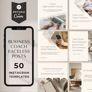 50 Faceless Reels | Instagram Video Reels | Business Coach Instagram Template | Done For You | Instagram Posts | Story Templates