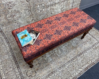 Banco para sentarse, banco de café, banco de alfombra turca, reposapiés otomano, banco de trabajo de madera, banco de comedor, banco de piano, banco para dormitorio