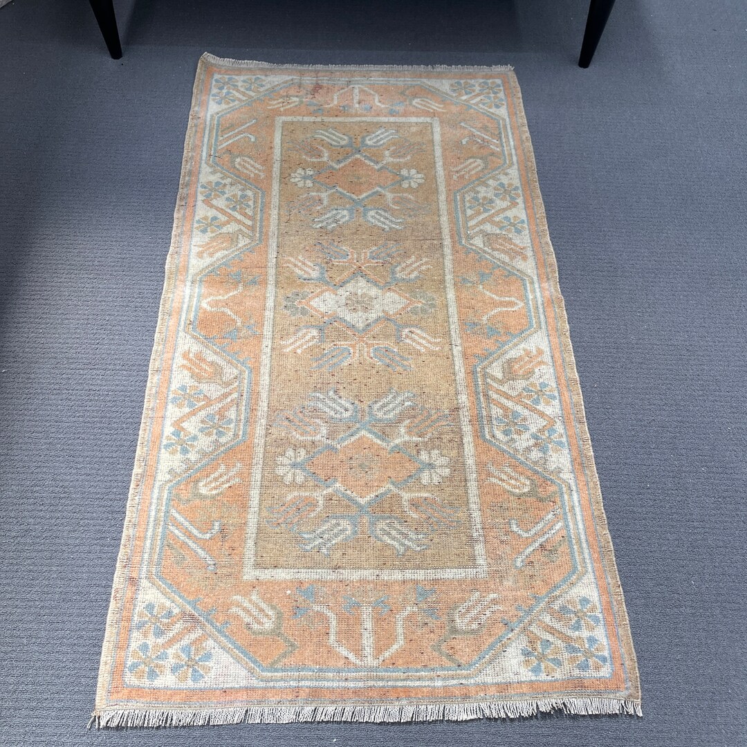 Vintage Rug, Turkish Rug, 3x5 Small Rugs, Muted Anatolian Rug, Rugs for ...