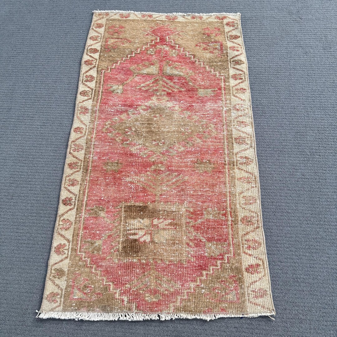 Turkish Rug Small Turkish Small Rug 2.1x3.8 Ft, Red Brown Patchwork Rug Wool - Etsy UK