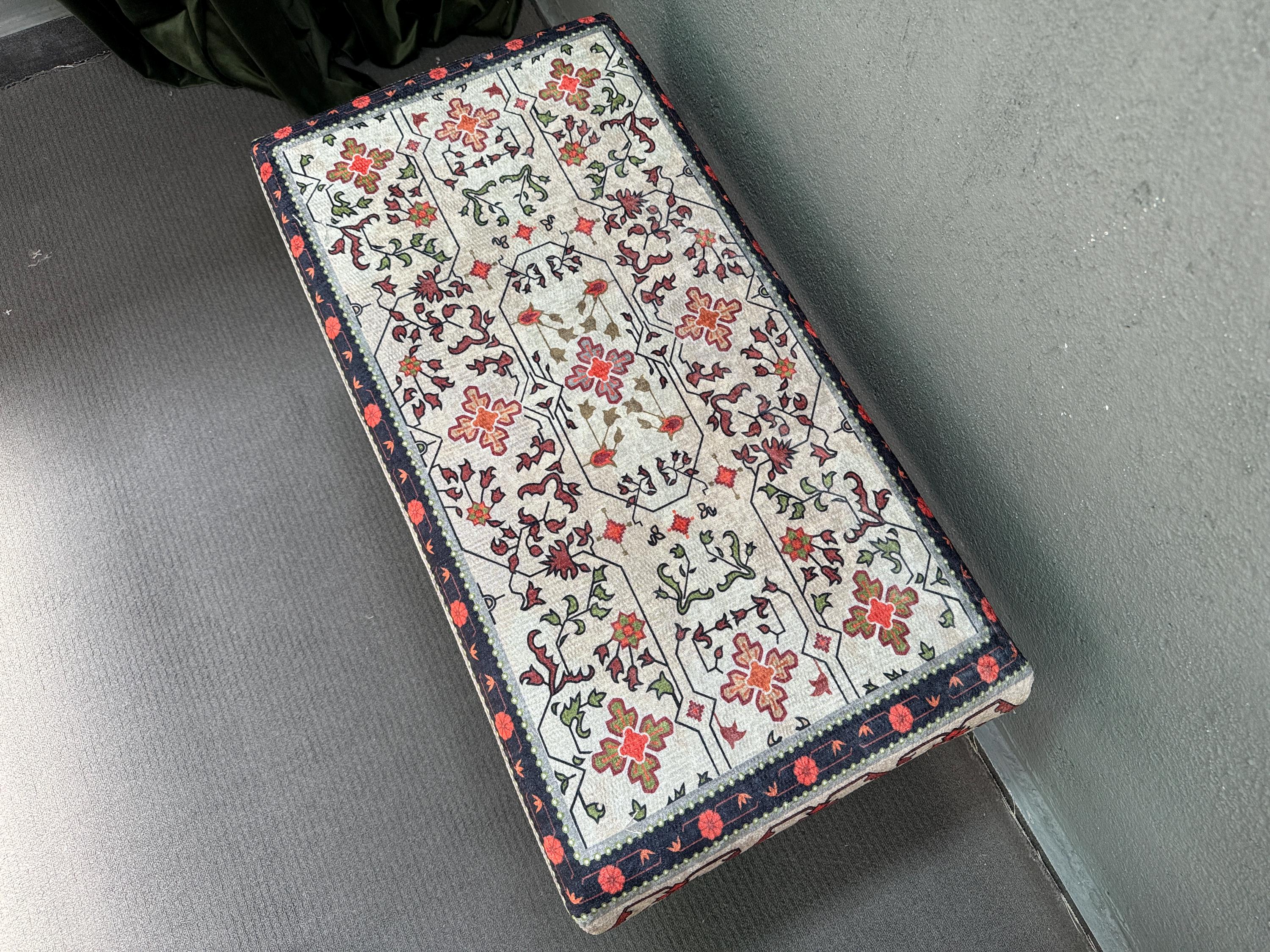Buy Floral Pattern Bench, Bench With Cushion, Ottoman Bench