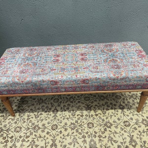 Ottoman bench, Upholstered bench, Bedroom bench, Ottoman footstool, Wood bench, Bench seat, Dining table bench, Turkish rug bench
