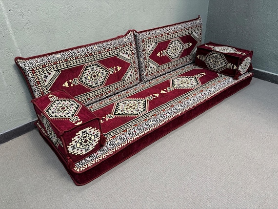 Handmade Kilim Ottoman Floor Seating, Arabic Sofa Set
