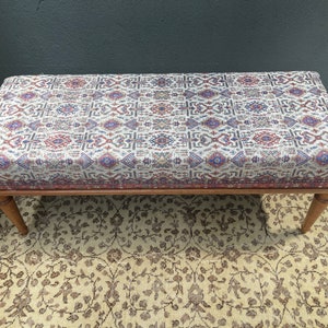 Wood Ottoman Bench, Entryway Bench, Upholstered Bedroom Bench, Cushioned Bench, Dressing Bench, Farmhouse Decor, Foot Rest Stool, Bench Seat