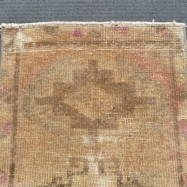 Turkish Rug Small Turkish Small Rug 1.6x2.7 Ft, Vintage Oushak Beige Moroccan Wool Rug - Etsy