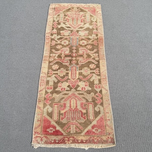 Turkish Rug, 2x4 Small Rugs, Vintage Rug, Antique Rug, Rugs For Bathroom, 1.5x3.6 ft Brown Rug, Soft Washable Anatolian Rug, Vintage Decor