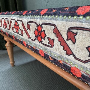 Floral Pattern Bench, Bench With Cushion, Ottoman Bench, Bench for ...