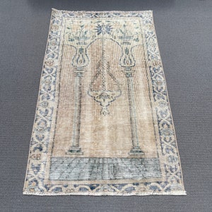 Vintage Rug, Turkish Prayer Rug, 3x4 Small Rug, Antique Rug, Rugs For Gift, 2.1x3.5 ft Beige Rug, Decorative Anatolian Rug, Oushak Rug,