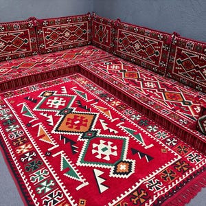 Traditional Sofa, ottoman Pillow, Turkish Pillow, Arabic Floor Set, Floor Seating, Moroccan Sofa, U-shaped Sofa, Sectional Floor Pillow