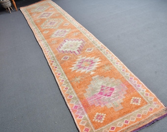 ヴィンテージ　トルコ製ランナーラグ ヴィンテージトルコ製ランナーラグ、4 x 13フィート、ユニークな