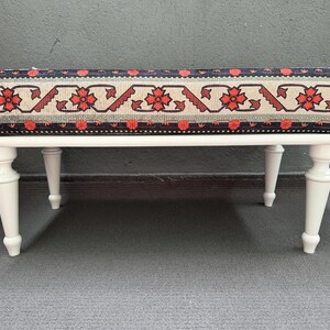 Floral Pattern Bench, Bench With Cushion, Ottoman Bench, Bench for ...