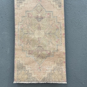 Vintage Turkish Rug 46x87cm Wool Oushak
