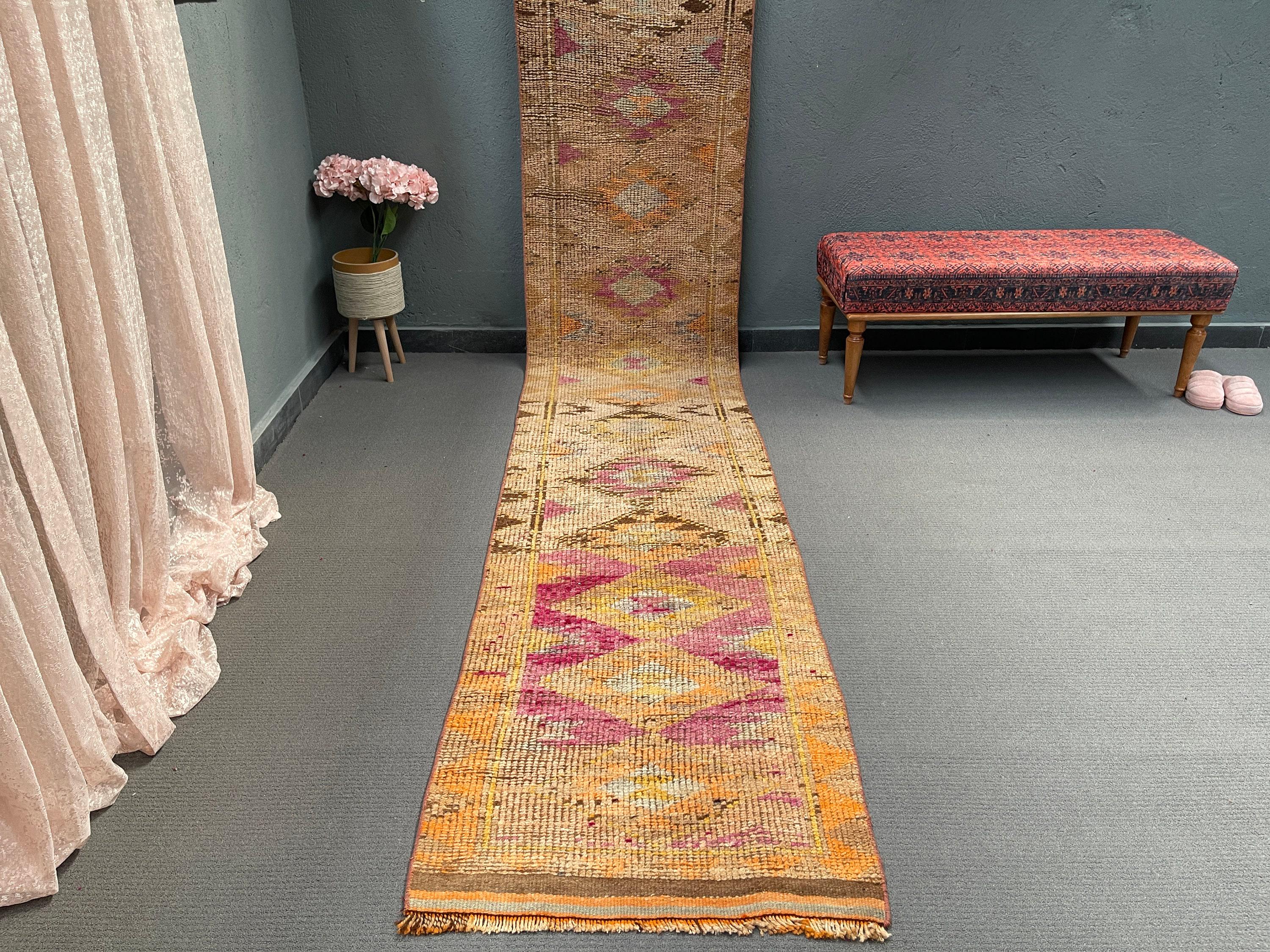 ヴィンテージ トルコ ランナー ラグ 76 x 418 cm 花柄装飾 - Etsy 日本