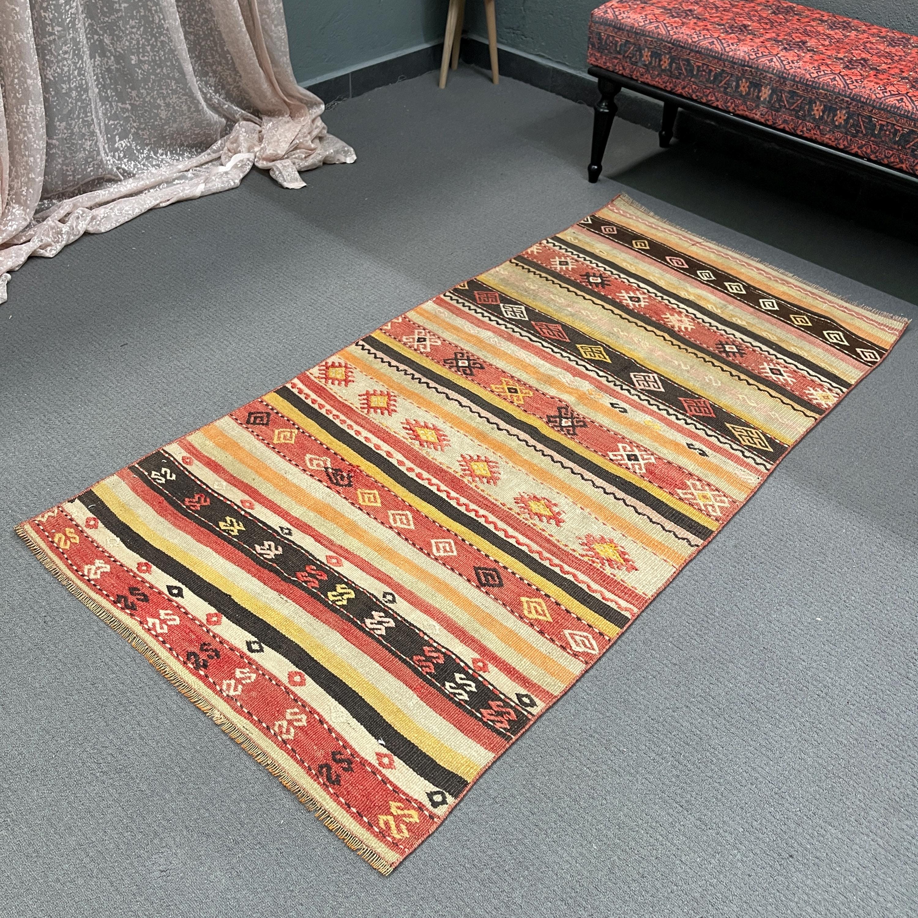 Vintage Kilim, Patterned Kilim, Turkish Kilim, Anatolian