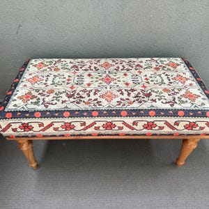 Floral Pattern Bench, Bench With Cushion, Ottoman Bench, Bench for ...