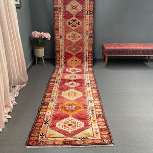 Tapis vintage Turkish Runner tissé à la main 86 x 410 cm